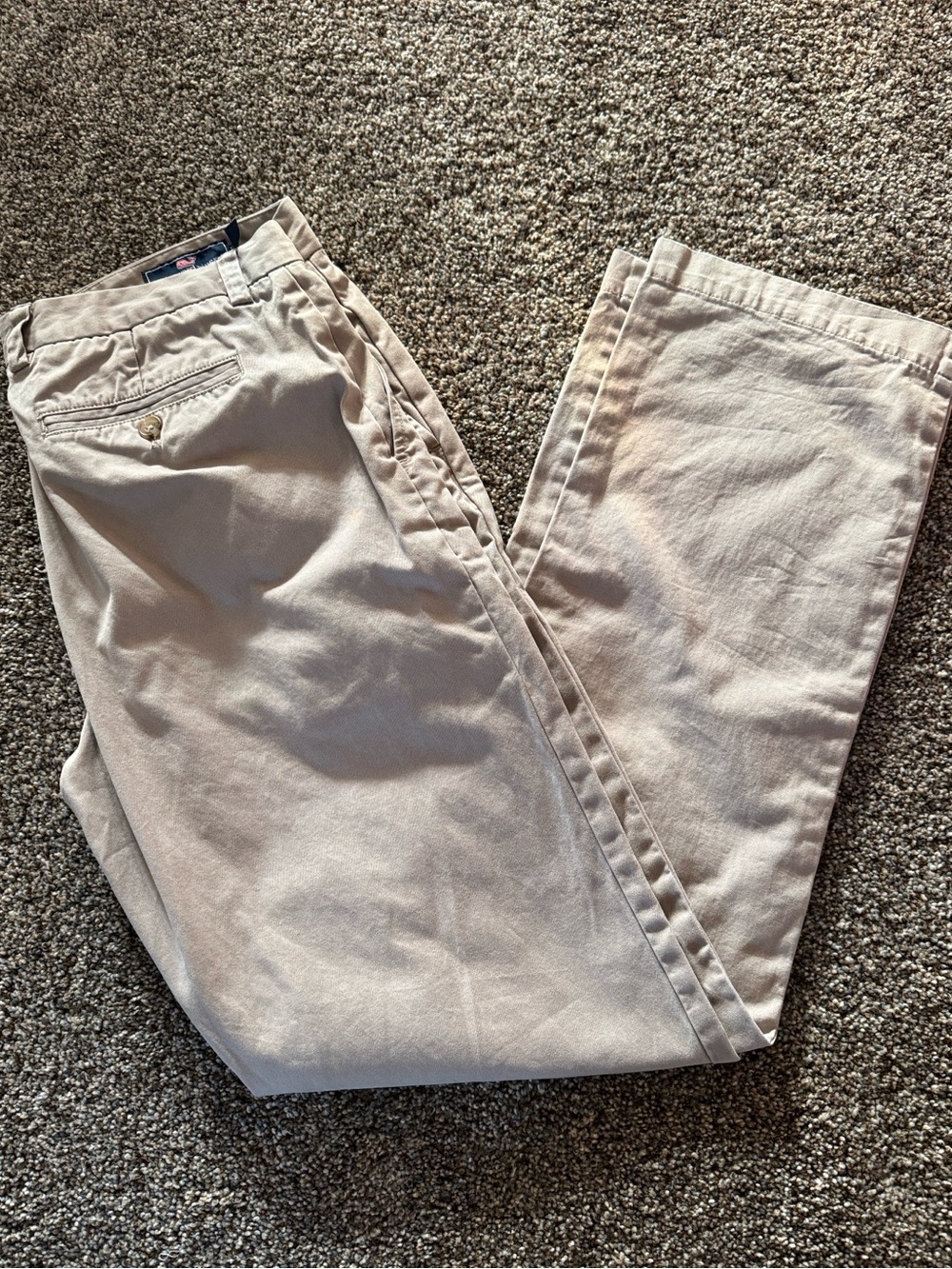 Vineyard Vines Men's Beige Casual Breaker Pants - Classic Chino Stretch 42x30